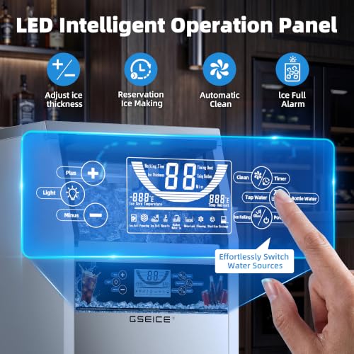 GSEICE Commercial Ice Maker Machine (80lbs/24H with 12lbs Ice Storage)