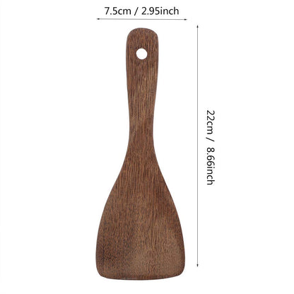 Kodrily Flat Wooden Spatula for Cooking, Wide Wood Spatula, Portable Wood Turner, Fried Rice Turner Utensils, Kitchen Cooking Tool for Steak Frying and Flipping, 8.66 x 2.95in
