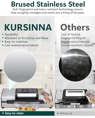 KURSINNA 95kPa Vacuum Sealer Machine, Stainless Steel Food Sealer