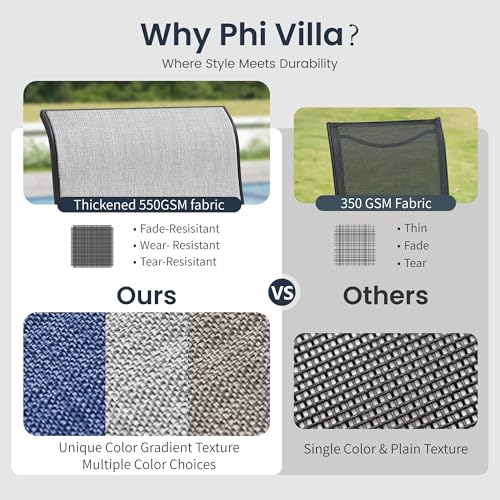 PHI VILLA 9 Piece Outdoor Patio Dining Set, Large Square Metal Dining Table and 8 Outdoor Swivel Dining Chairs, Patio Table and Gray Chair Furniture Dining Set for 8 Person