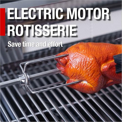 4 Burner Outdoor Kitchen Island with Grill and Side Burner, 85000 BTU Deluxe Stainless Steel Modular Outdoor Kitchen, Gas Propane BBQ Island with Rotisserie, Sink & Storage Cabinets, 85"W, Silver