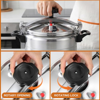11L Pressure Cooker Aluminum Silver Multi-Cooking Stovetop Pressure Cooker