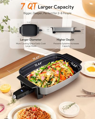 Nuwave Medley XL Digital Electric Skillet, Family Size Griddle w/Glass Lid