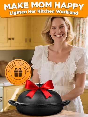 Dutch Oven Bread Baking Pot with Lid 6QT Enameled Cast Iron Oven, Matte Black Design & Sourdough Kit (Silicone Sling) for Artisan Bread Making