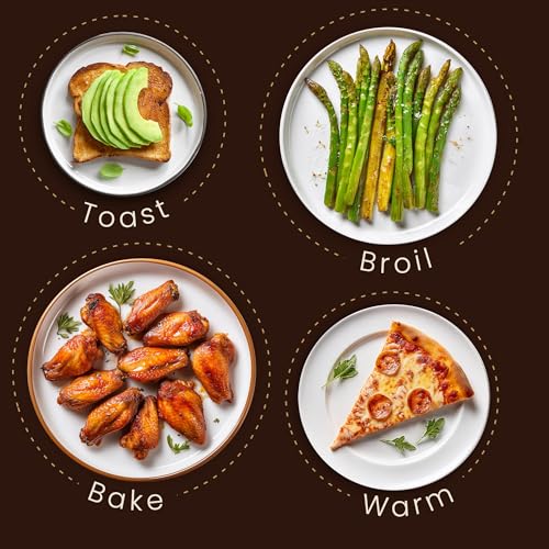 Elite Gourmet ETO490 9L/4 Slice Countertop Toaster Oven with 30-Minute Timer, Adjustable Temperature Control, Includes Baking Pan and Wire Rack, Bake, Broil, Toast, Black