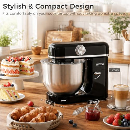 OSTBA Stand Mixer, 6 Speed Tilt-Head Electric Kitchen Mixer with 6.3QT Bowl