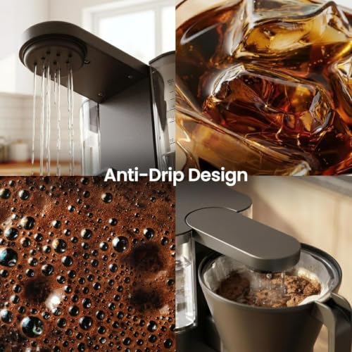 Kismile SCA-Certified 8-Cup Drip Coffee Maker with Pour-Over Control