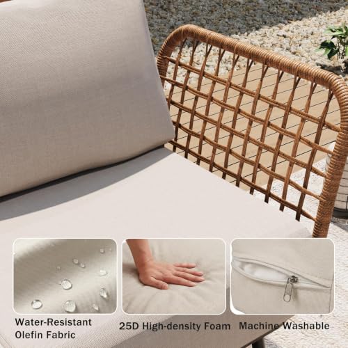 Mugovelo 9-Piece Patio Conversation Set, 7-Seat Sectional Sofa with Table