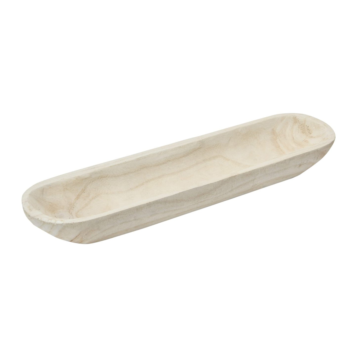 Creative Co-Op Decorative Paulownia Wood Tray, White