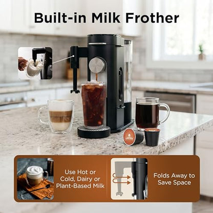 Ninja Coffee Maker, Single Serve, Brew with Coffee Pods and Grounds, Compatible with K-Cup Pods, 4 Styles, up to 24 Ounces Cup Sizes and 56 Ounces Removable Reservoir, Black, PB051
