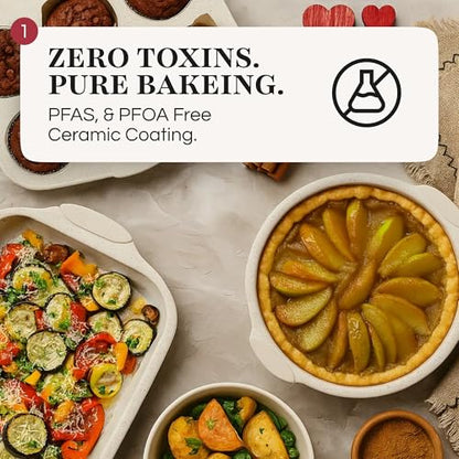 GOURMETIFIC® Nonstick Bakeware Set 10 Piece Black Oven Safe Baking Pans Sheets and Trays for Kitchen Cooking Essentials