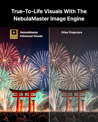 NEBULA Cosmos 4K SE Smart Projector, Nebulamaster, High-Brightness with Dolby Vision, 200" Screen, 1800 ANSI Lumens, HybridBeam, Enhanced Image Quality, GTV, Portable, for Gaming, Home, and Office Use