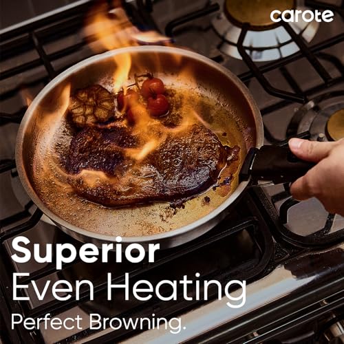 CAROTE Pots and Pans Set, Stainless Steel Cookware Set Detachable Handle, 15pcs Induction Kitchen Cookware Sets with Removable Handle, RV Cookware Set, Oven Safe, Mothers Day Gifts