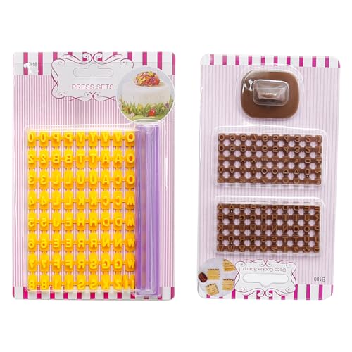 Hoypeyfiy 172 PCS Alphabet Number Symbols Cookie Cutters Set Biscuit Cake Impress Embosser Cutter Stamp Press DIY Embosser Mold for Cake Baking Clay