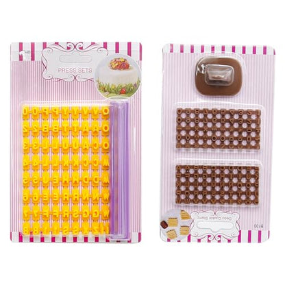 Hoypeyfiy 172 PCS Alphabet Number Symbols Cookie Cutters Set Biscuit Cake Impress Embosser Cutter Stamp Press DIY Embosser Mold for Cake Baking Clay