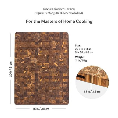 Teakhaus Butcher Block Cutting Board - Large Wooden Cutting Board - Holiday Gift Ideas for Men and Women - Gift-Ready End Grain Wood, Knife Friendly - FSC Certified