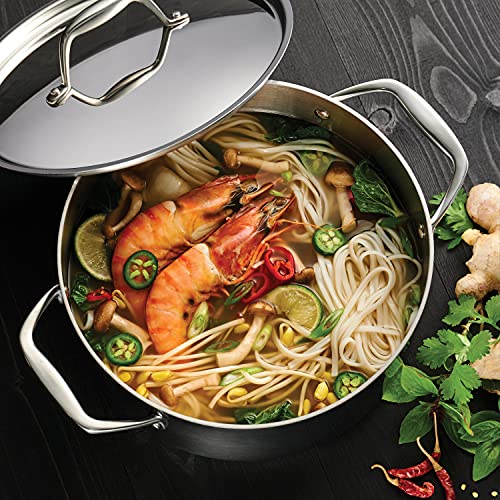 Tramontina Signature Tri-Ply Clad Stainless Steel 5-Quart Dutch Oven Pot with Lid, Induction-Ready, Dishwasher-Safe, NSF-Certified, Made in Brazil