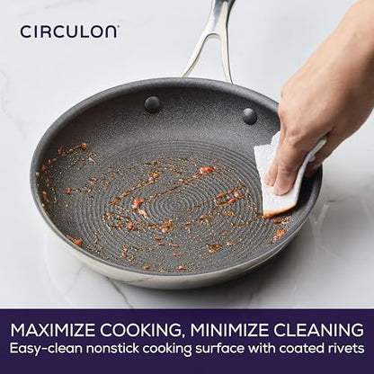 Circulon C1 Series Stainless Steel Nonstick Cookware Set - 11-Piece – Induction Pots & Pans Set with ScratchDefense, Metal Utensil Safe