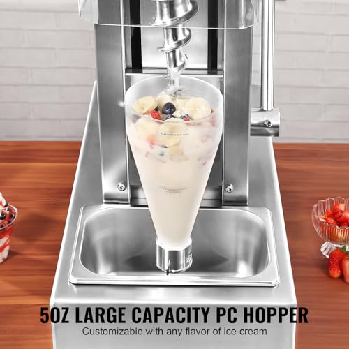 VEVOR Frozen Yogurt Blending Machine 750W, Yogurt Milkshake Ice Cream Mixing Machine 1740RPM, 304 Stainless Steel Ice Cream Shaker, Customizable with any Flavor of Ice Cream