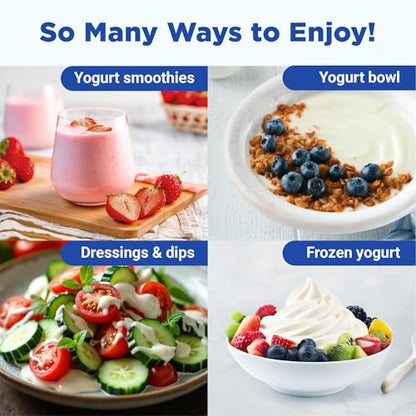 Ultimate Probiotic Yogurt Maker for Easy-to-Make Live Probiotics at Home with Adjustable Time & Temp Control, Best Kitchen Gift for Men & Women's Gut Health, UNLIMITED LIFETIME WARRANTY (8-Jar Model)