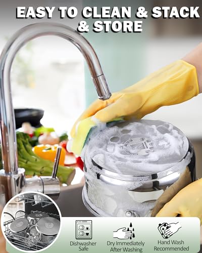 Cook N Home Large Stock Pot with Lid, 16-Quart Basic Stainless Steel Cooking Gumbo Soup Pot, Stay-Cool Silicone Handles