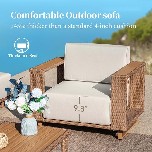 SUNSHINE VALLEY 9 Pieces Patio Sectional Furniture Set, L Shaped