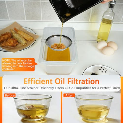 CATTLEMAN Deep Fryer with Oil Filtration, 1600W, 3L, Stainless Steel