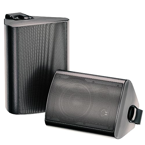 Herdio 6.5 Inch 400W Outdoor Speakers Wired Waterproof with Powerful Bass,Wall Mount Speakers for Patio Garage Covered Deck,All-Weather(Pair,Black)