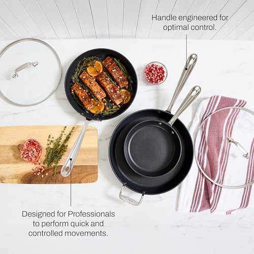 All-Clad HA1 Hard Anodized Nonstick (8-Piece) Pots and Pans Set Non Stick Cookware Sets, Oven Broiler Safe 500F, Black