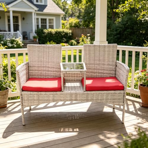 Wicker 2-Seat Outdoor Patio Loveseat