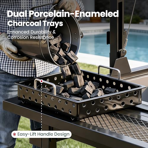 Argentine Santa Maria Grill with Adjustable Height Grates for Outdoor Grill