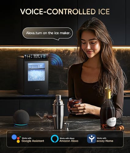 ecozy Nugget Ice Maker Countertop, Smart Ice Machine with APP Control