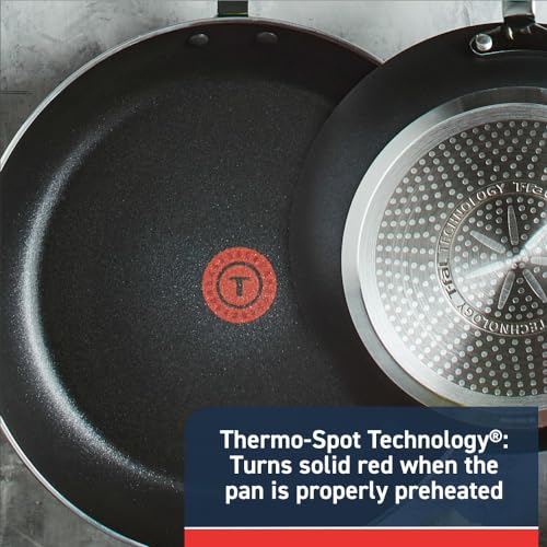T-Fal Experience Non Stick Fry Pan Set 3 Piece, 8, 10.25, 12 Inch Induction Oven Broiler Safe 400F, Cookware, Kitchen Cooking Set, Pots and Pans, Skillets, Frying Pans, Dining, Dishwasher Safe, Black