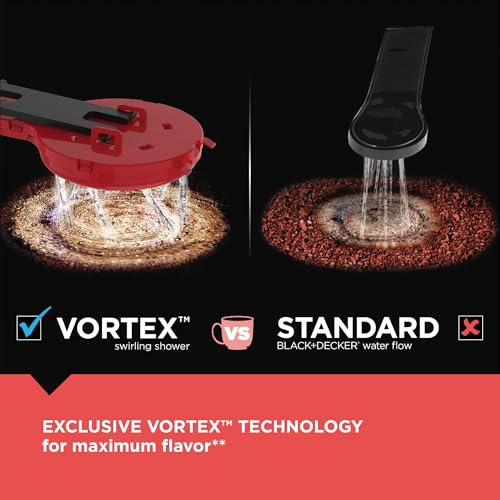 BLACK+DECKER CAFÉCRAFT 12-Cup Programmable Coffee Maker, Stainless Steel Drip Coffeemaker with Vortex Showerhead, Strength Selector, Sneak-A-Cup, Keep Warm