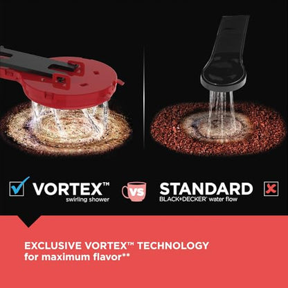 BLACK+DECKER CAFÉCRAFT 12-Cup Programmable Coffee Maker, Stainless Steel Drip Coffeemaker with Vortex Showerhead, Strength Selector, Sneak-A-Cup, Keep Warm