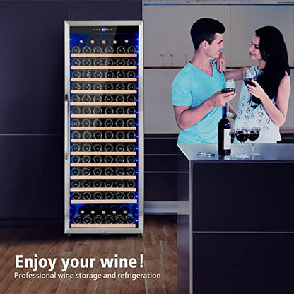 Velivi Wine Cooler Refrigerator, 179 Bottles Professional Wine Fridge with Powerful Compressor,Quiet Operation and Elegant Design for Wine Lovers