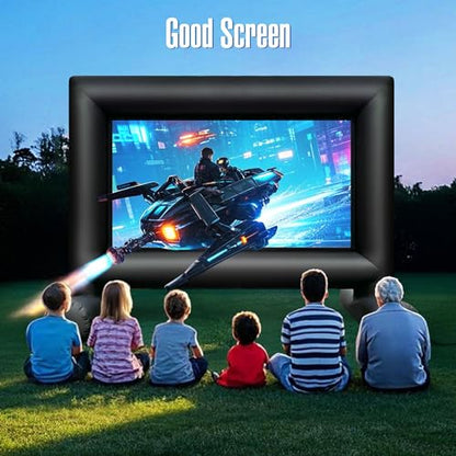 Sewinfla 14Ft Outdoor Inflatable Movie Projector Screen with Built-in Fan Supports Front and Rear Projection, Blow Up Movie Screen for Party, Easy to Set Up