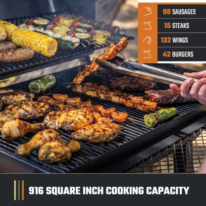Oklahoma Joe’s Laredo Series 900 Offset Charcoal Smoker and Grill with 916 sq. in. Cooking Area in Black