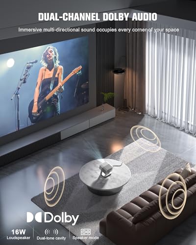 【3000 ANSI Official Licensed Google TV】Smart 4K Projector with WiFi and Bluetooth, VOPLLS Outdoor Projectors with Dolby/Auto Focus, Portable Movie Phone Wireless Gaming Wifi Proyector for Bedroom/Home