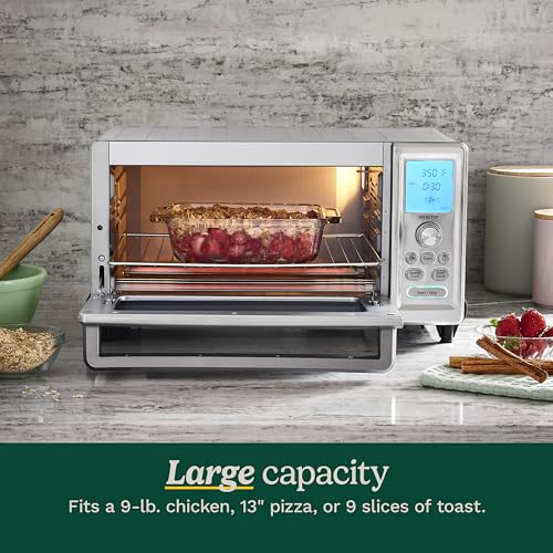 Cuisinart Chef’s Convection Toaster Oven, 1800-Watt Electric Oven with 15 Cooking Functions, Fits 13" Pizza, 9"x13" Baking Pan, and Full-Size Chicken, Nonstick Interior, TOB-260N1NAS, Stainless Steel