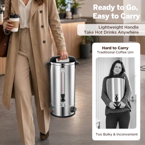 ARTISTOP 50 Cup 8L Stainless Steel Commercial Coffee Urn and Hot Water urn