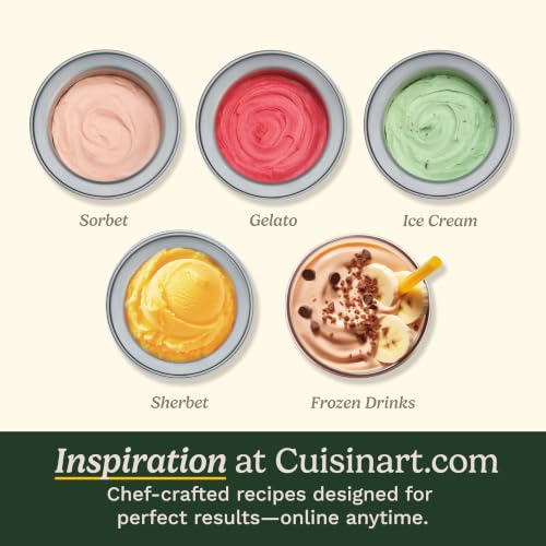 Cuisinart Ice Cream Maker Machine w/Countdown Timer, 2 qt, ICE-70P1