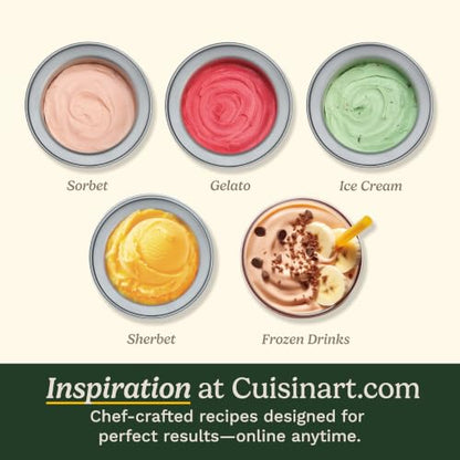 Cuisinart Ice Cream Maker Machine w/Countdown Timer, 2 qt, ICE-70P1