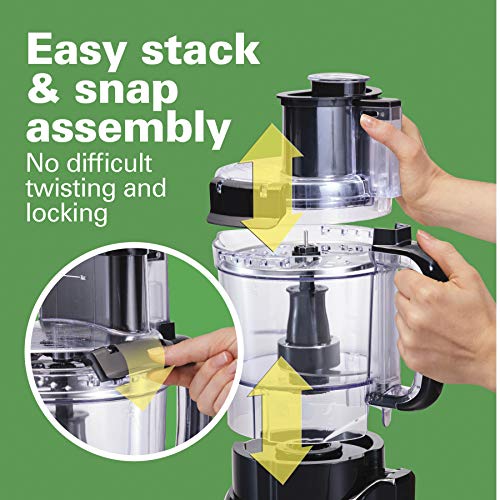 Hamilton Beach Stack & Snap Food Processor, 12 Cup Capacity, R70727 (Renewed)