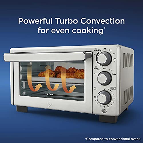 Oster Compact Countertop Oven With Air Fryer, Stainless Steel