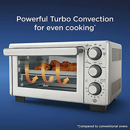 Oster Compact Countertop Oven With Air Fryer, Stainless Steel