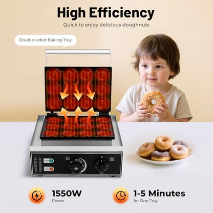 12pcs commercial donut maker, mini donut electric maker, non stick commercial donut baker, donut bread maker, tabletop mini cupcake maker, 1500W 5cm
