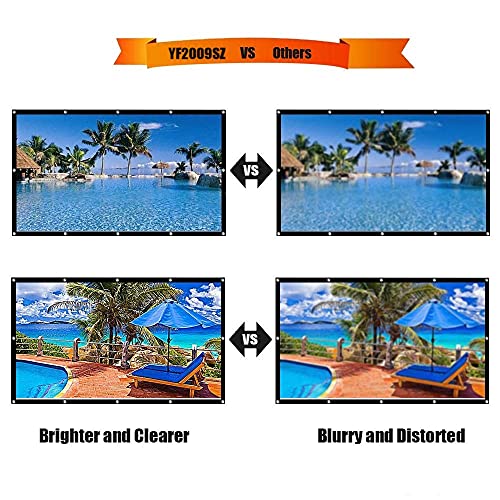 300 Inch Projector Screen Portable Outdoor Movie Screen, YF2009SZ Big Size Folding HD Projection Screen 16:9 for Home Theater/Office/Camping/Party