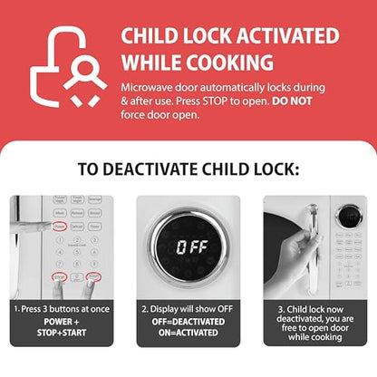 Nostalgia Retro Microwave Oven - 0.7 Cu Ft, 700-Watt Countertop Size with Glass Turntable, Child Safety Lock, 8 Auto-Cook Programs, Digital Clock - Aqua