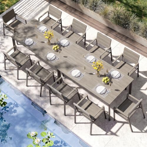 ComfCove Outdoor Dining Set, Aluminum & HDPS Outdooor Table and Chairs Set